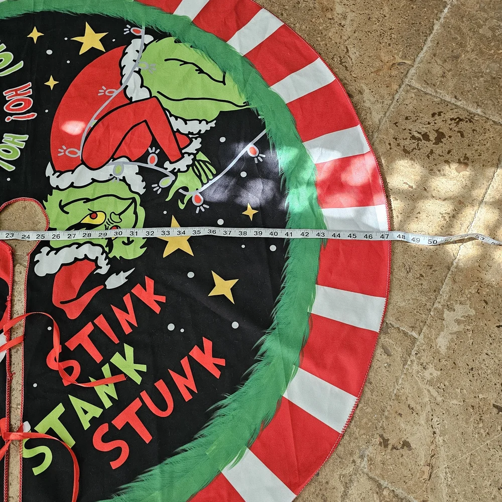 Whimsical Grinch Tree Skirt - Red, Green, Black